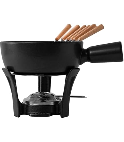 Caquelon à Fondue Elégance, Rouge/noir, 24 Cm 3 Ltr - Stöckli | SpoonSpoon