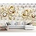 Produktbild Mddrr Goldene Rose Comfort Soft Pack 3D Tapete Wohnzimmer Sofa TV Hintergrund Badezimmer Tapeten Wohnkultur Wandbild - HD Druck - Modern dekorativ - Natur-350X245cm