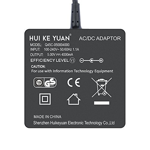 [TUV GS LISTED] HUIKEYUAN 5V 4A 20W Laptop Notebook Ladegerät Ladekabel für Lenovo 11.6 „IdeaPad 100S 80R2, Lenovo Ideapad 100S-11IBY MIIX 310-10, Kompatibel mit GX20K74302 GX2OK74302 20W Netzteil (NICHT für 20V 2,25A Lenovo Laptop)0s 11IBY Miix 10, Compatible with GX20 K74302 GX2OK74302 20 W Power Supply - 2