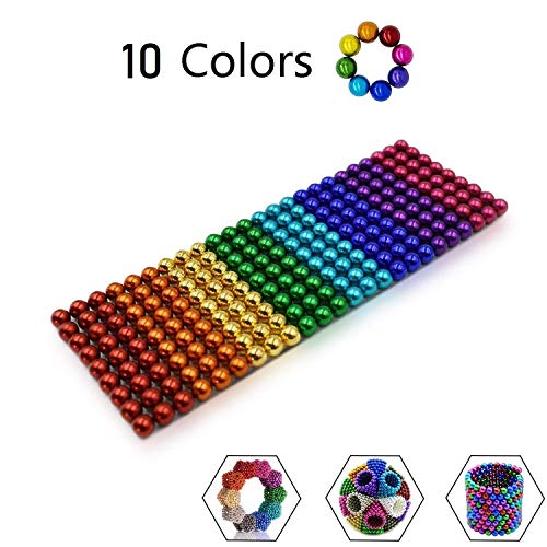 Elsatsang Bloques magnéticos para el Desarrollo Inteligente y la descompresión de Juguetes de esculturas de 1000pcs y 5mm, Ideales para la educación en casa de la Escuela de Oficina