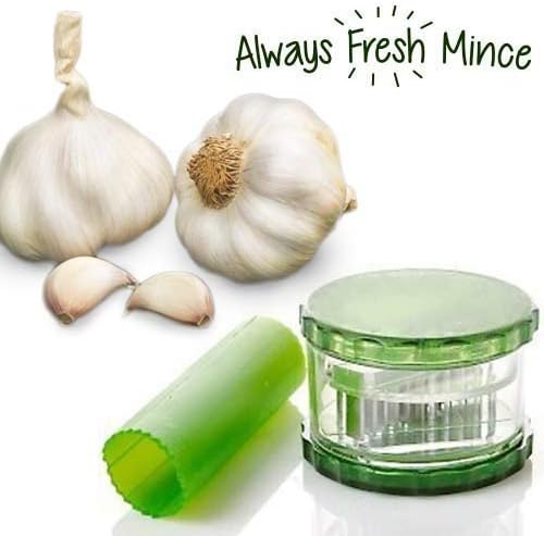 Always Fresh Kitchen Mince Cutter and Garlic Peeler, Green, 7 x 17.5 x 14 cm