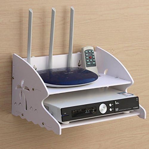 Wall TV Set-top Box Rack Router Storage Box Shelve Wall Partitions