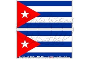 STICKERSWORLD 2 calcomanías de vinilo para parachoques de la bandera cubana de Cuba de 75 mm