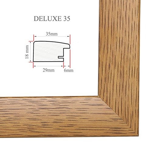 Bilderrahmen DELUXE35 50×120 oder 120×50 cm in EICHE RUSTIKAL mit AntiReflex Kunstglas und MDF Rückwand - 2