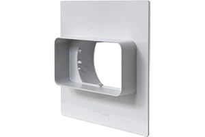 La Ventilazione PM126B Placca per Passaggi a Muro da Tubo Rettangolare a Tondo, 120x60 mm - 100 mm. Colore bianco