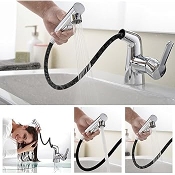 KIPPEN 5029 Waschtischarmatur – Mit Herausziehbarer Handbrause, Einhebelmischer, Verchromt