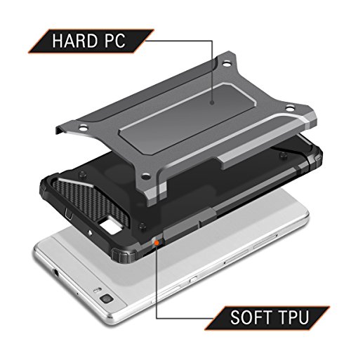 Funda Huawei P8 Lite Coolden High Pro Shield P8 Lite Funda Carcasa Protector Doble Capa TPU PC Resistente a los ara azos Ajuste delgado Cover Choque Absorci n Case para Huawei P8 Lite-Gris Funda Huawei P8 Lite Coolden High Pro Shield P8 Lite Funda Carcasa Protector Doble Capa TPU PC Resistente a los ara azos Ajuste delgado Cover Choque Absorci n Case para Huawei P8 Lite-Gris