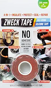 3A ASSOCIATES Zweck Tape | Self Fusing Silicone Red 3 meters Car Hose Pipe Repair Tape