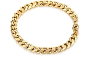 DVRK Pulsera Hombre de 7 mm bañada en Oro 18k con Base de Acero Inoxidable 316L