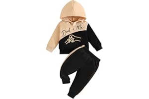 SoLu DAY8 Ensemble Hiver Bebe Garcon 3-24 mois Vêtements Bébé Garçon Pantalon + Sweat a Capuche Top Ample Pas Cher Chic Confortable Mignon Habillée Casual Sport Vacances