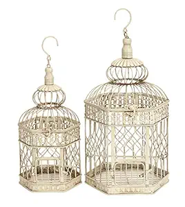 Deco 79 Metal Bird Cage, 21-Inch and 18-Inch, Set of 2