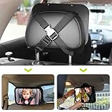 iRegro Rücksitzspiegel für Babys, Große Rückspiegel für hintere Sitz Kind zugewandt Passt in jede verstellbare Kopfstütze , Neige und Drehfunktion, splitterfrei - 3