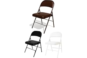 Jardin202 - Silla Metálica Acolchada Plegable 80x46x46 cm | Ideal para Hogar y Eventos (Marrón, Pack 2 uds)