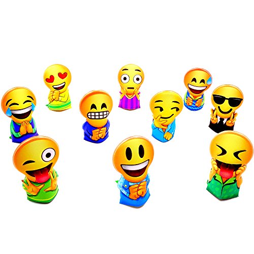 German Trendseller® – 12 x Emoji – Fingerpuppen – Wilde Kerle ┃ -NEU- ┃ Kindergeburtstag ┃ Mitgebsel ┃12 Stück - 4
