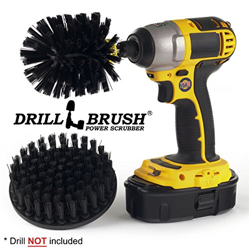 Drillbrush Kit Ultra Rigida Drill Powered Spazzola di Pulizia per Un Uso intensivo Ultra Stiff-Nero