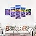 Produktbild CANPIC Geburtstagsgeschenk 5 Panel Außengarten Poster und Drucke Wandkunstwerk Nordic Home Wohnzimmer Dekoration HD Leinwand, Mit Rahmen, 20X35 20X45 20X55cm