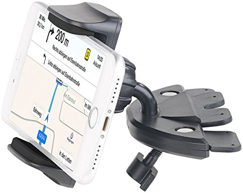Lescars CD Slot Halterung: Kfz-Smartphone-Halterung fÃ¼r CD-Laufwerk, mit Kugelgelenk, 60-90 mm (CD Schacht Halterung)