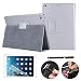 Produktbild iPad 9.7 2017 Hülle Case Etui Tasche,REAL-EAGLE iPad A1822 Ledertasche case Schutzhülle Bumper Hüllen Tasche Leder Hülle Ultra Slim Lederhülle Flip Case Etui für iPad 9.7 Zoll 2017 (Silver)