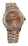Prince NY London Rose Gold Crystal Set Bezel & Bracelet Strap Ladies Watch PI-7060