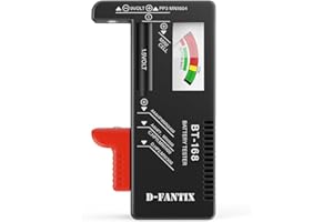 D-FantiX Tester Batteria Universale, Batteria Volt Checker per AA AAA C D 9V 1.5V Button Cell Batteries (Modello: BT-168)