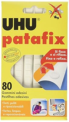 UHU Patafix D1620 - Amovible adhésif gomme, Blanc, lot de 80 gommes