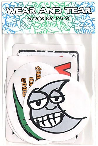 Wear and Tear Skateboard Sticker Pack - 6 Skate Stickers old school sk8 board