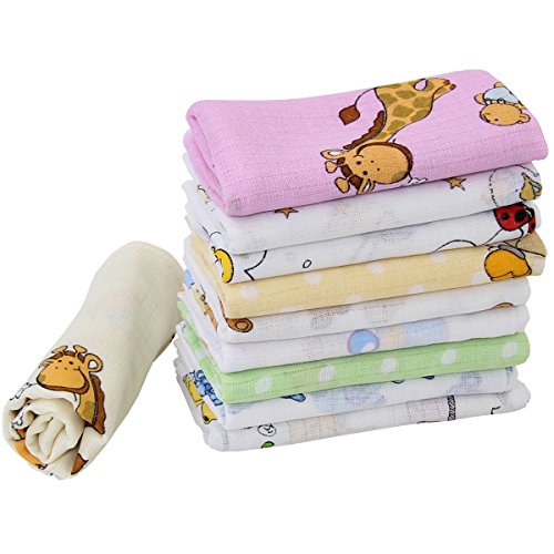 20 Stoffwindeln bunt für Mädchen Mullwindeln Spucktücher Baumwolle 60x80cm