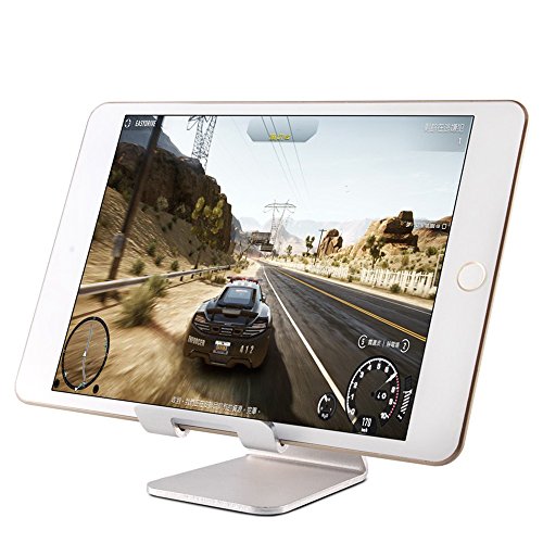 Luniquz iPad Ständer Aluminiumlegierung-Tischplattenhalter Tisch Halterung Tablet-Ständer für iPad/Handy/E-Reader/GPS – schwarz - 2
