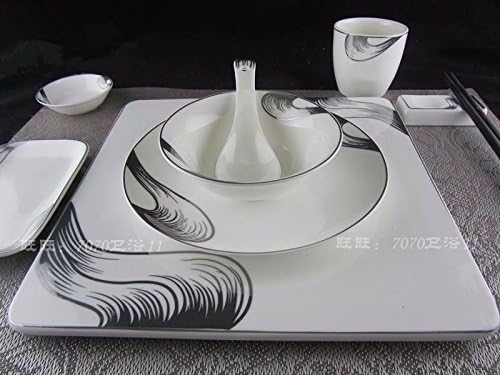 Ceramic plate steak plate/food trays/Hotel/luxury Phnom Penh cutlery set,Eight sets, as shown