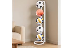 Kleemeiero Support de Rangement Pour Ballon 5 Balles Porte Ballon Basketball Support de Ballons en Metal Rangement Garage