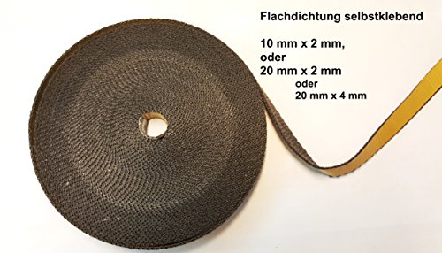 Premium Dichtband selbstklebend schwarz 10 mm x 2 mm oder 20mm x 2mm oder 20 mm x 4 mm ideal für Scheibendichtungen von Kaminöfen und Smokern bis 550°