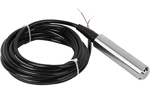 lyrlody TL-136 Fluid Level Sensor Detector 24VDC 4-20mA Signal Output, 304 Stainless Steel Fluid Level Transmitter (Range )