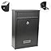 Produktbild PrimeMatik - Briefkasten Postkasten metallische Schwarze Farbe für wallmount 215 x 82 x 315 mm