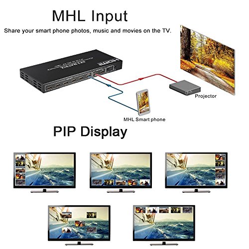 Docooler HDM-962 HDMI 1080p Full HD Switch Verteiler 6 In 2 Out 1080p Full HD UHD 4K 3D PIP für XBOX WII STB HD Player Smartphone - 2