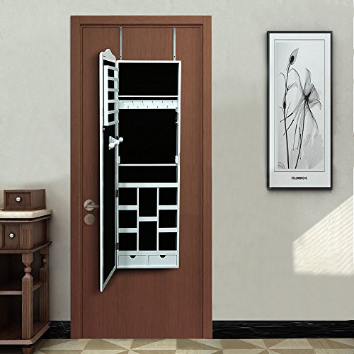 Songmics 3 in 1 (Standspiegel Wandschrank Schmuckschrank mit Aufhängehaken) 156 cm JBC84W - 3