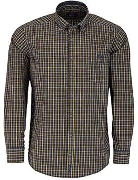 CASAMODA Casual Fit Hemd Langarm New Kent Kragen Karo braun