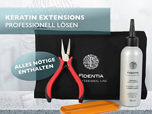Fidentia Hair Extension Löse-Set mit Bond Remover, Entferner Zange und Nissenkamm – inkl. Beauty Bag - 2