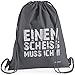 Produktbild Turnbeutel mit Spruch | verschiedene Sprüche & Designs auswählbar | Beutelfarbe: Schwarz | Rucksack | Jutebeutel | Sportbeutel | Rucksackbeutel (Scheiss muss ich | 70b)