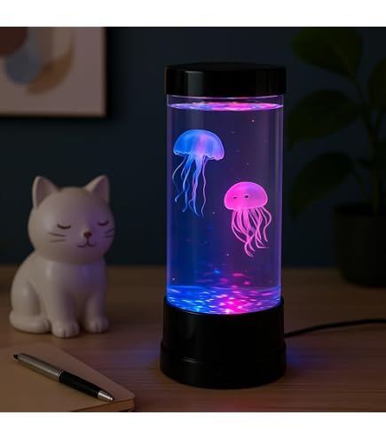 Lampe à Lave LED avec méduse, Lampe d'ambiance LED 7 Couleurs Lampe à Lave LED avec méduse, Lampe d'ambiance LED 7 Couleurs