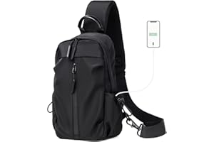 Long Keeper Zaino Monospalla Piccolo - Leggero Borsa a Tracolla Sling Bag Marsupio Tracolla Uomo Donna Con porta di ricarica USB