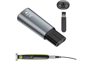 AZLANWAY 5V Type-C Chargeur Adaptateur pour Phillips OneBlade QP2734 QP2724 QP2824 QP2834 QP4631 MG5910 MG7910 MG9510 QP1924 QP1324 USB-C Shaver Tondeuse Charger Converter Compatible avec Philipp (Grise)
