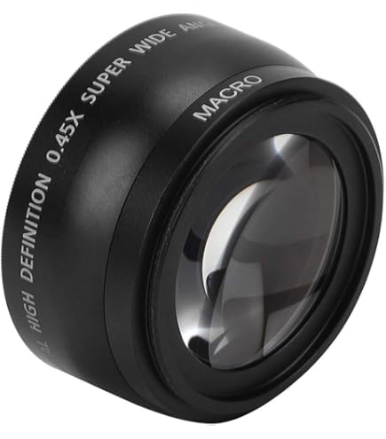 55MM 0.43x Professional HD Wide Angle Camera Lens, Optical Glass Coating Lens with Detachable Macro Lens, Compatible with All Lenses with 55mm Wire Diameter, for Portrait, Landscape Photography