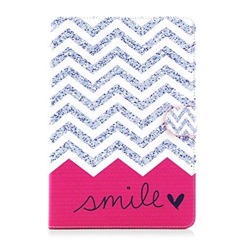 Galaxy Tab A 9.7 SM-T550 Hülle, Deenor Cute Colorful Design Flip Tasche PU Leder Abdeckung Stand Schutzhülle für Samsung Galaxy Tab A 9.7 SM-T550. (Wavy) - 2