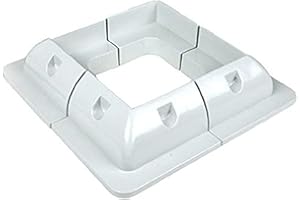 Spark ABS corner plastic mounting brackets for fixing solar panels to campervans, Black White motorhomes, caravans, boats or any other roofs flat surfaces (White)