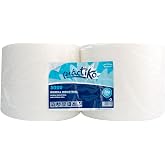 White Cellulose Pulp Industrial Paper Rolls | Pack of 2 | Laminated Finish | 3 kg Each | Marca Pr&aacute;ctiko