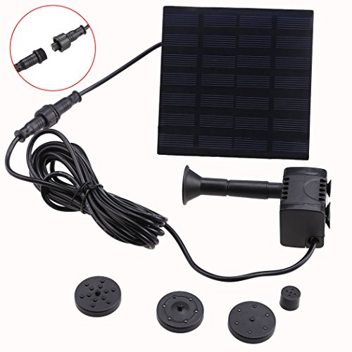Preisvergleich Produktbild cooshional 1.2W Solarbetriebene Teichpumpe Teich Springbrunnen mit 4 Düsenaufsätze Wasserpumpe 180L / H Max Förderhöhe 60cm