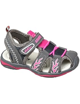 GIBRA® Trekkingsandalen für Kinder, mit Klettverschluss, grau/pink, Gr. 25-35
