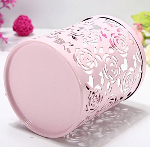 niceeshop(TM) Hollow Out Blume Schreibtisch Stift Organizer Behälter Haus Dekoration,Rosa - 3