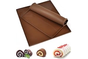 DTYGUIXE 2 Piezas Bandejas de Silicona para el Horno Tapetes de Slicona para Rollo Suizo Alfombrilla de Silicona para Hornear Antiaherente para Hacer Tartas Pasteles Pizzas Galletas