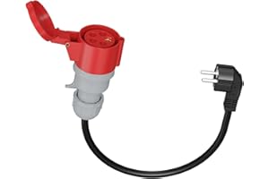 AFYEEV Adaptador CEE, Cable Adaptador CEE 45cm, 16A/415V, IP44, Tres Fases, para Camping, Caravana